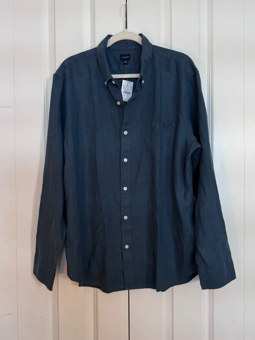 J.Crew Men's 80%Linen/20%Cotton Long Sleeve Shirt